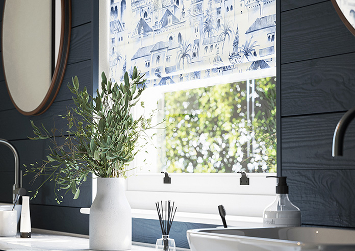 Voyage, Atlantic Blue - Motorised Roman Blind - Image 5